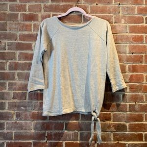 Gray Loft 3/4 Sleeve Tie Waist Sweatshirt Jersey SP